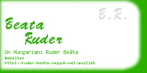 beata ruder business card